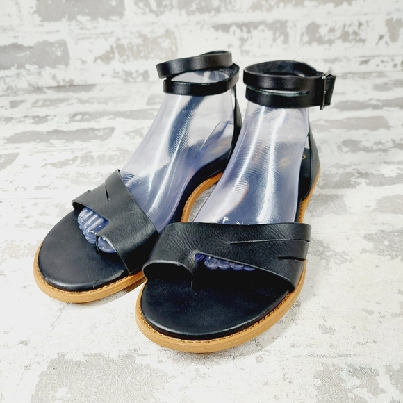 New Sarto By Franco Sarto Greene Black Leather Gladiator Sandals M152 - Picture 2 of 11